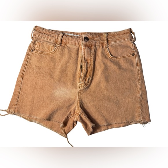 Anthropologie Shorts Womens 25 Yellow Gold Denim Pilcro Distressed Cut Offs - Picture 1 of 11